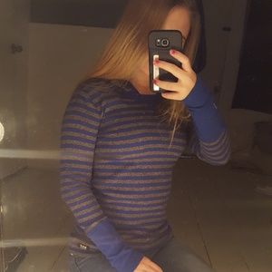 Long Sleeve Striped Hoodie Shirt